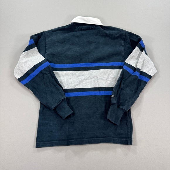 Vintage Barbarian Shirt Mens XS Blue White Stripe Rugby Wear Polo Made In Canada - Picture 2 of 7
